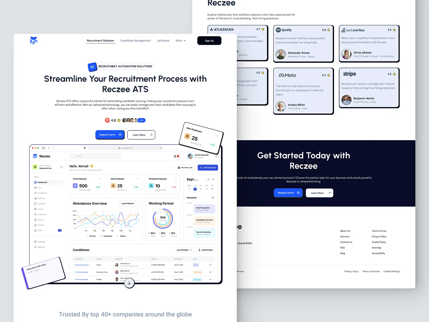Reczee - Recruitment SaaS Landing Page